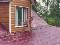 Step-Father plumbs my cock-squeezing rump in the parking pile from the rear thru the window