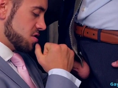 Watch this muscle-bound dude fist, fuck and cum on a hot, facialized ass