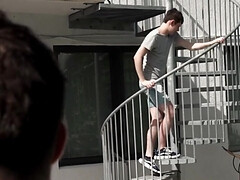 Hairy DILF with a big cock confronting his stepson