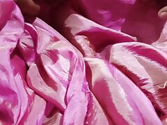 Dick head rub with pink shaded satin silky salwar of neighbour bhabhi (40)