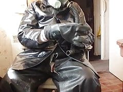 Rubber and oilskin cock play