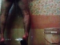 Haryanvi guy with cum  shower. Gay enjoy shower.