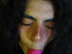 Excellent guy deep-throats mummy's rod (asmr)