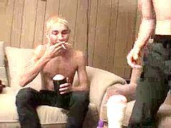 Twinky friends playing their fat cocks with fleshlights