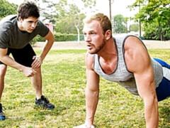 Fitness themed fuck with Will Braun and Josh Peters