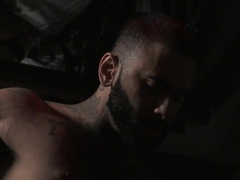Chained male granted huge cock in every hole until he falls exhausted