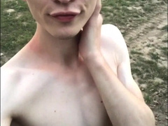 Jacking off POINT OF VIEW on the outdoor Yam-sized Man-meat