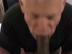 Silver Daddy Sucks Thick Young Black Cock 5