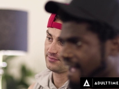 ADULT TIME - Gay-For-Pay Pals Devin Trez and Damien White Take Turns Jacking Off With A Fleshlight!