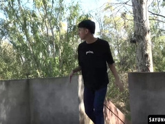 Horny soldiers take turns on fucking intruder Rene Sava tight ass
