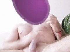 stroking my big  white fat cock