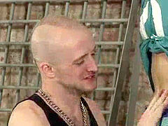 fettered nude and blinded Kimi loves sucking a big cock