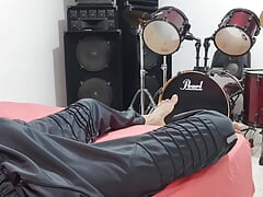 man masturbates his big cock in front of the camera