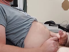 Fast shooting cum just missed my face!