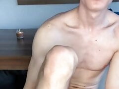 Cute smooth twink jerking