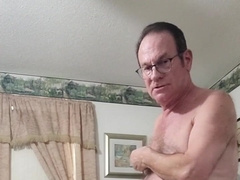 Parent jerking his yam-sized manmeat