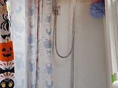 Guy Strokes His Big Cock In Hot 🔥 Shower