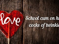 Cum of students on huge cocks of young cocks !