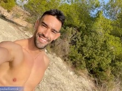 Exhibitionist gay with a perfect body flaunts his smooth ass in public