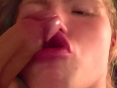 Blonde twink sucks boyfriend's dick with care and shares everything on cam