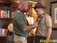 Sexy  scout Maxx gets passionate fingering in the office