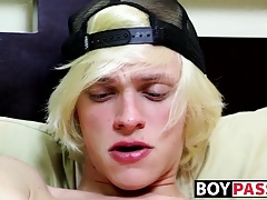 Horny blonde Kayden Alexander jacking his big stiff rod