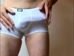 Big Cock Bulge in See-Through Lycra Underwear