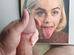 Cum Tribute on Kiernan Shipka 's Wide Tongue