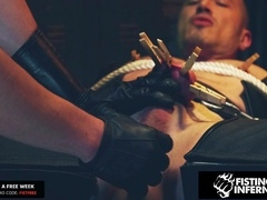 Hairy man slave Derek thoroughly dominated by muscular hunks and filled with creampies