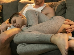 Slutty stepson in a romper get ravaged by big dick DILF