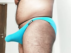 Horny teacher with sexy thong underwear  masturbating in neighbours room