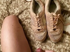 Cum on pink girl sneakers