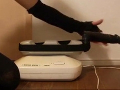 Cross-dresser gets machine fucked and cums ! 4