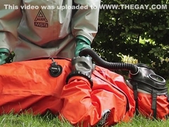 Chemical Hazmat Rubber Suit Action 2