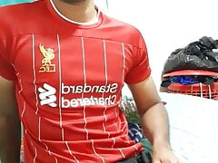 Horny donkey jerking off his big cock part 1
