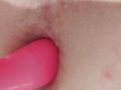 Fucking my ass with pink dildo