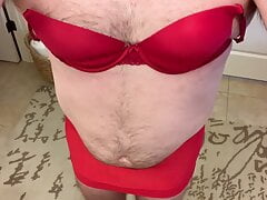Teenage daughter bra, panty and skirt