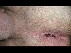 Jerking off with a huge butt plug in