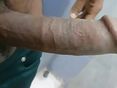 Big black cock Indian hand job bathroom