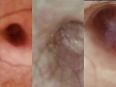 3 Extreme Closeups of Belly Button in Multicamera