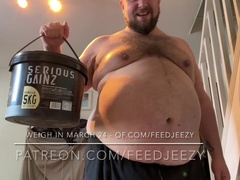Thick Feedee Bf in taut lingerie + March 2024 weigh in teaser
