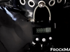 Passionate cock stroking session by fetish Rubber Covered