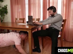 CHAOS FOLKS - Inked Derek Kage Sucks Eddie Patrick’s Immense Man sausage Mid-Appointment