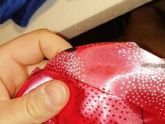 Satin nightie cum masturbation