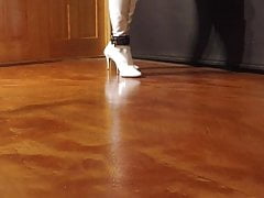 High heel boots and ankle cuffs
