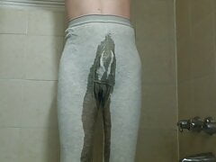 Pissing long underwear