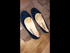 Cum on GF Blue Flat Ballerinas (2. Shot)