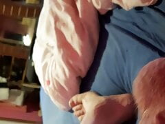 Ginger shoots cum with Aaron prostate vibrator