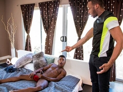 All-black anal sex scene with Trent King and Adrian Hart