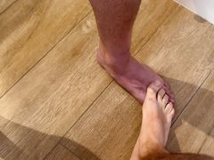 I Jerk My Straight Friend's Italian Cock and Help Him Cum on My Feet